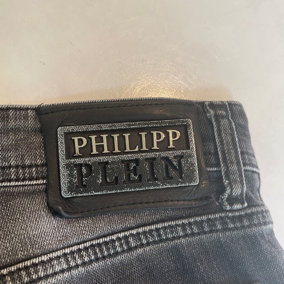 Philipp Plein Vintage Black Wash Skinny Fit Denim Jeans Size 30 Lightly Worn - Picture 3 of 5